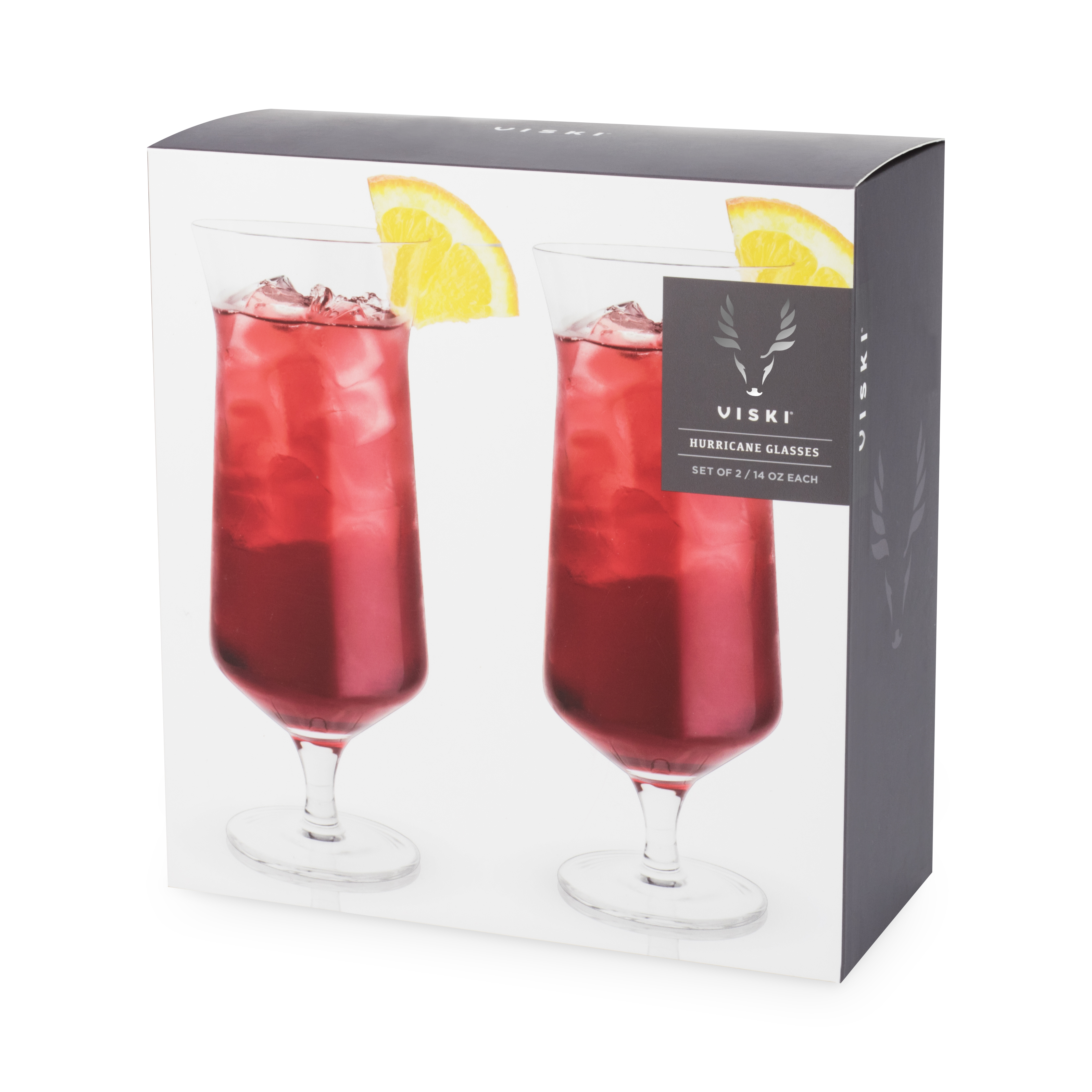 Viski® Angled Crystal Hurricane Glass, set of 2 6