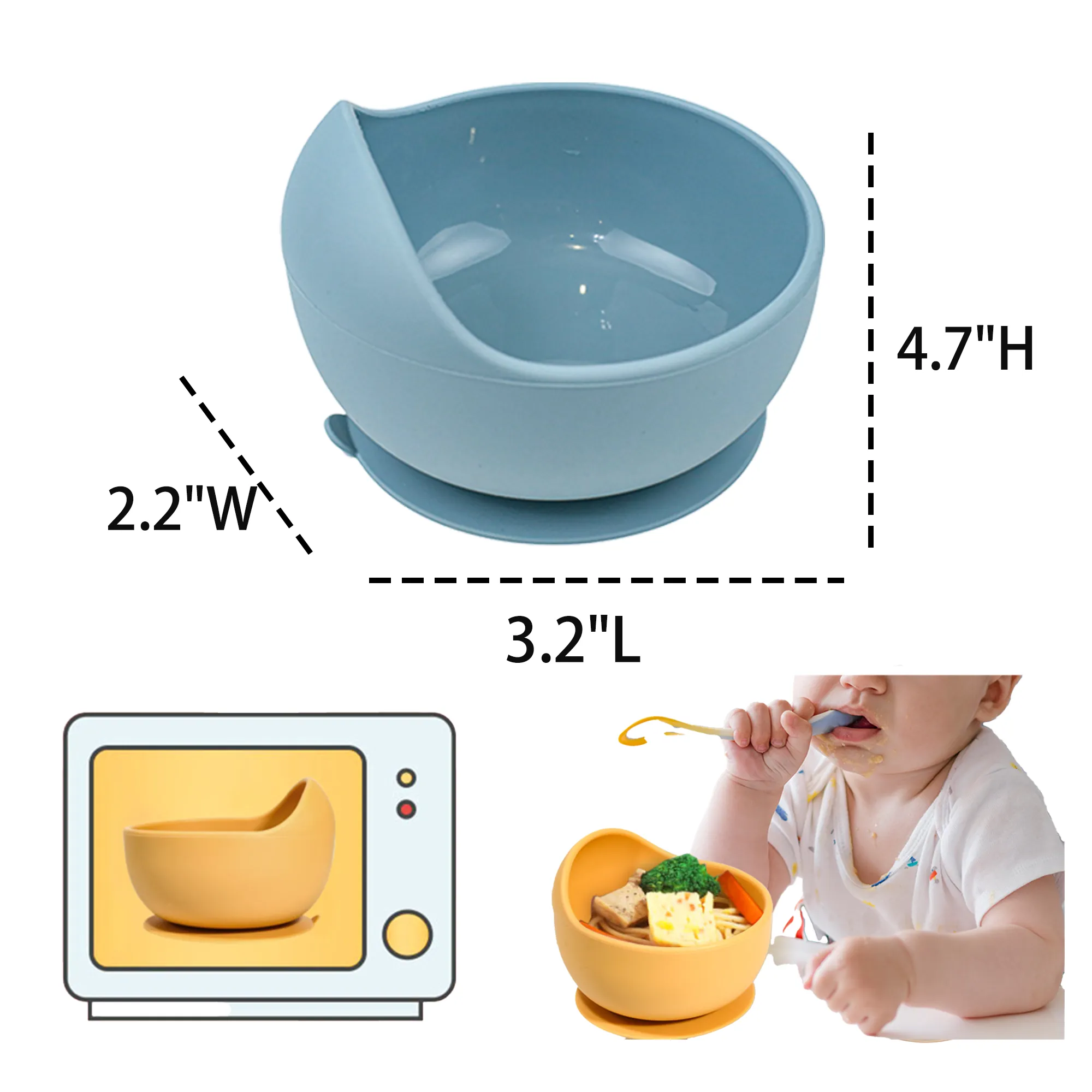 Baby Suction Bowl Food Grade Silicone MOQ 100 3