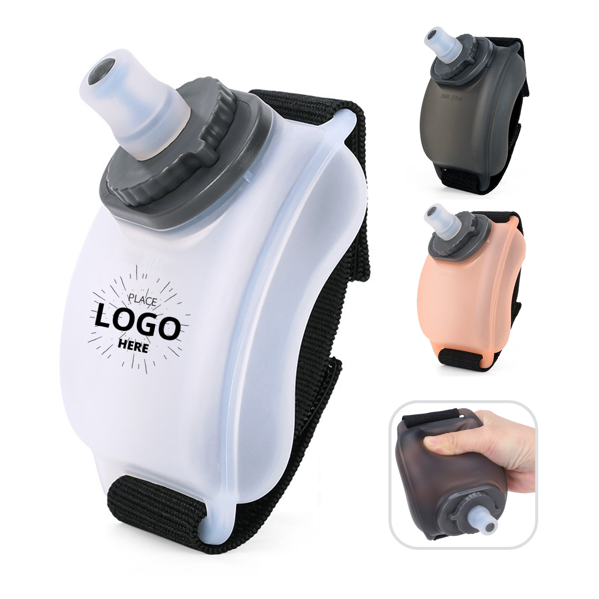 7oz Foldable Silicone Wrist Sports Bottle For Running And Cy 1