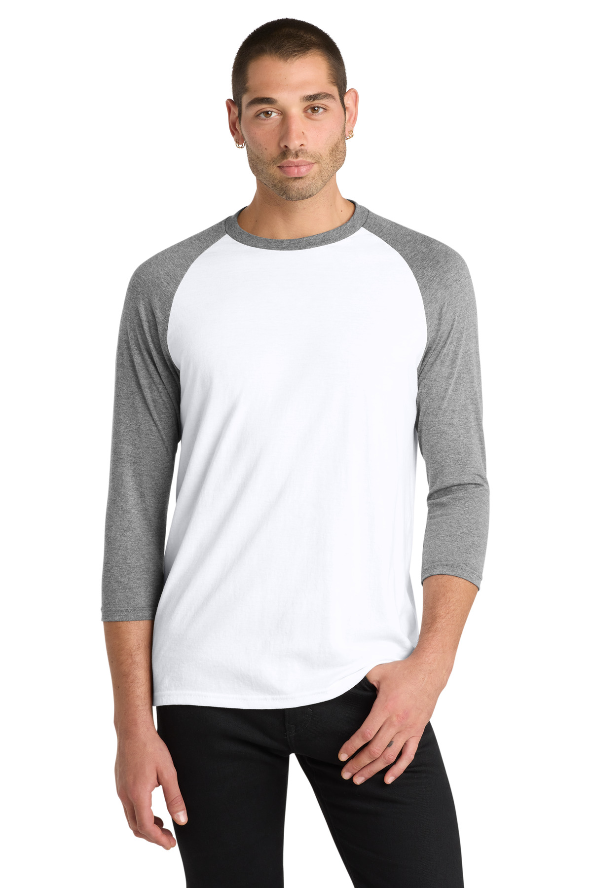 District Perfect Tri 3/4-Sleeve Raglan. DM136 35