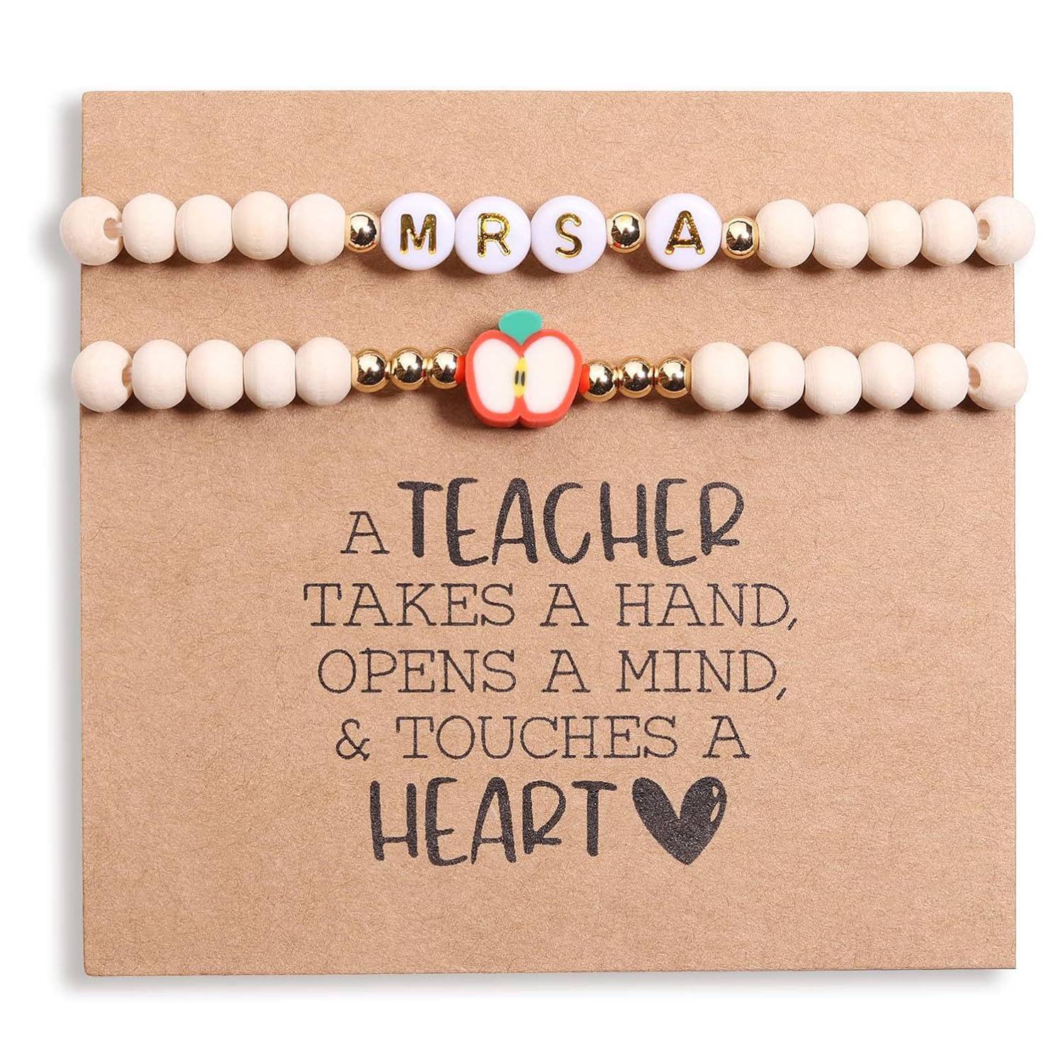 Custom Polymer Clay Teacher Bracelet Set 4