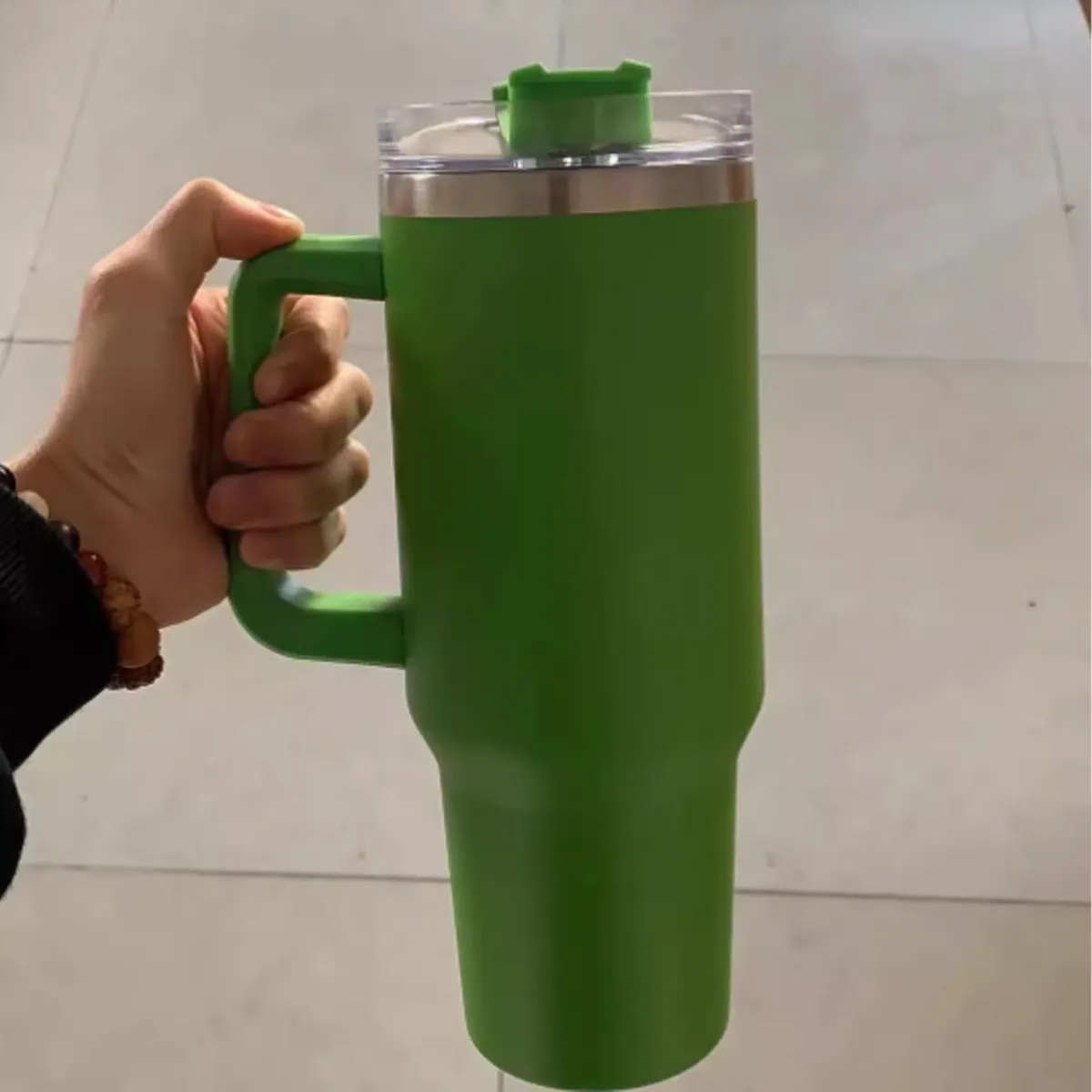 pink 40 Oz. Stainless Steel Tumbler With Handle & Straw 3