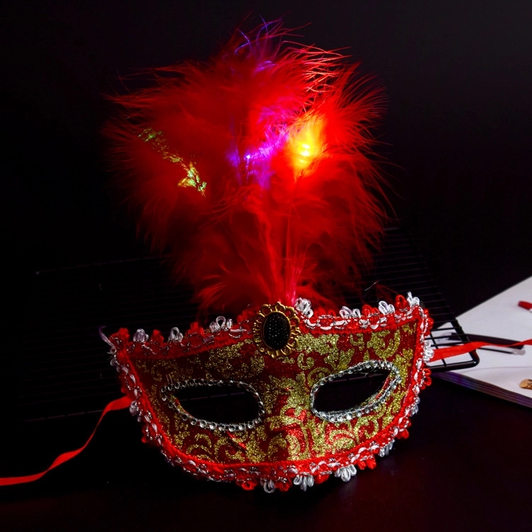 Light Up Feathers Fancy Mardi Gras Mask 2
