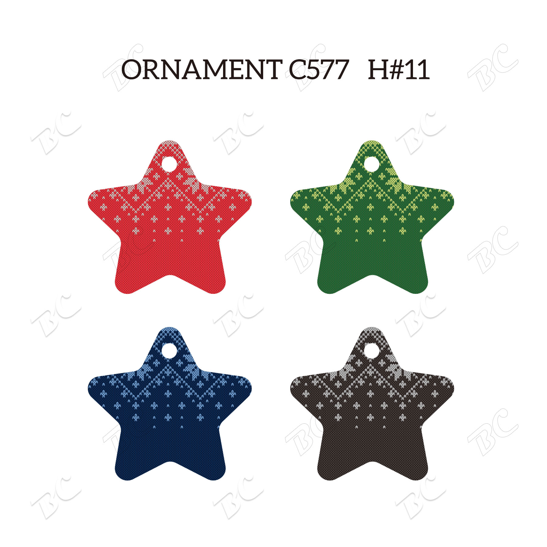 Free Shipping Full Color Christmas Ornament - Star 4