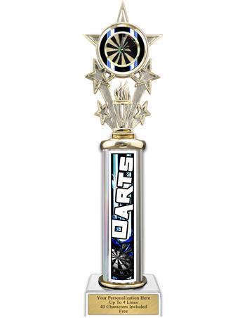 Trophy, 12" Action Matrix Darts Blue 1 co 1