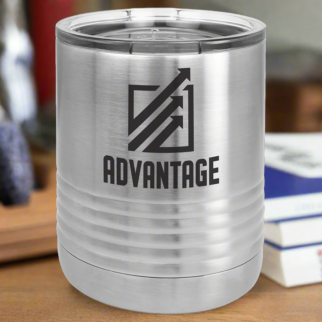 10 Oz. Stainless Steel Vacuum Insulated Ringneck Tumbler With Clear Lid