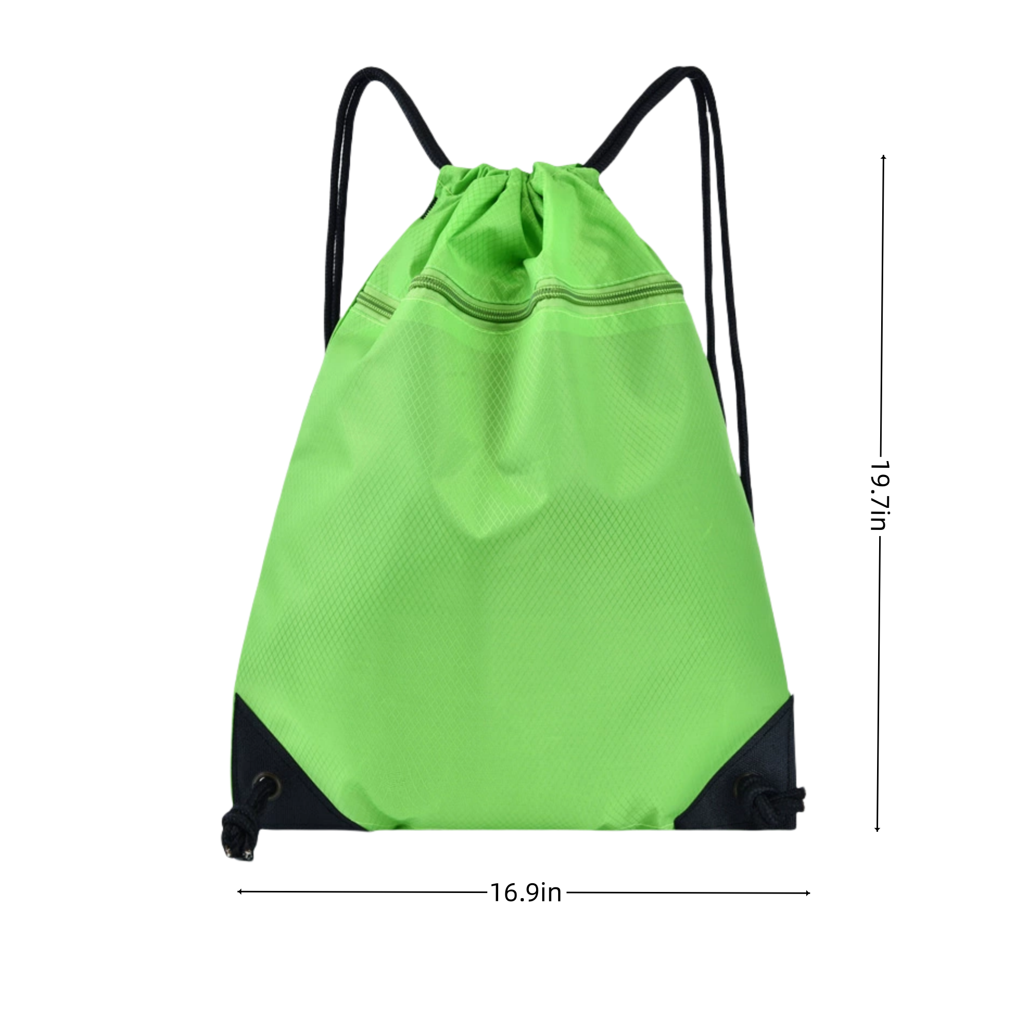 Oxford Cloth Zipper Drawstring Backpack 6