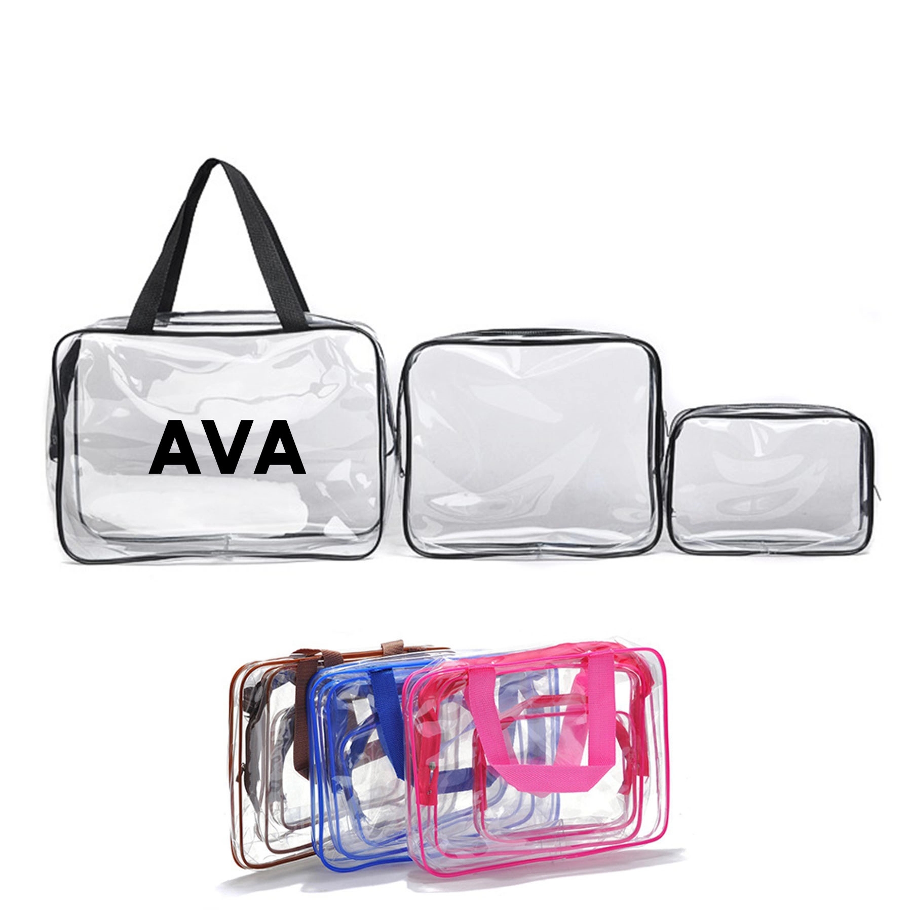 3 Pcs Transparent Cosmetic Bag 3