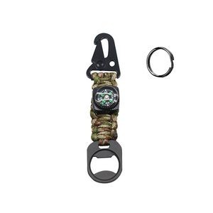 Versatile Survivor Rope Key Chain With Compass And Bottle Holder 16