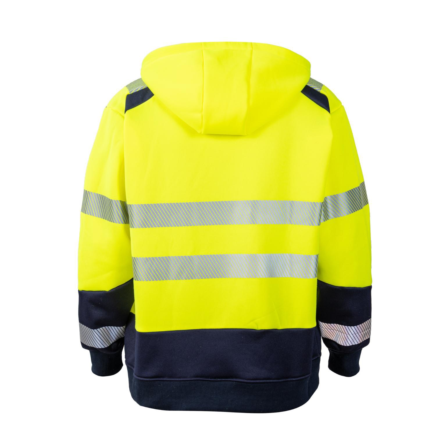 Class 3 Color Block Safety Zipper Hoodie With Segmented Tape And Kangaroo Pocket 2