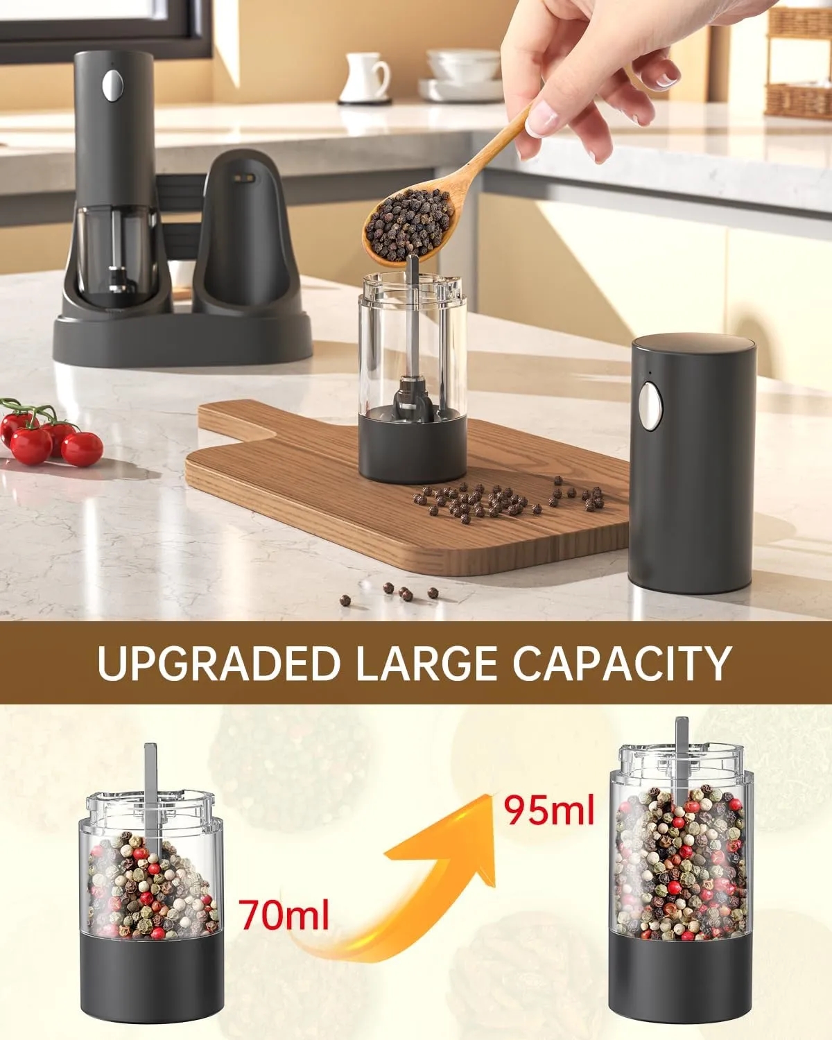 Stainless Steel Automatic Salt/Pepper Grinder 8