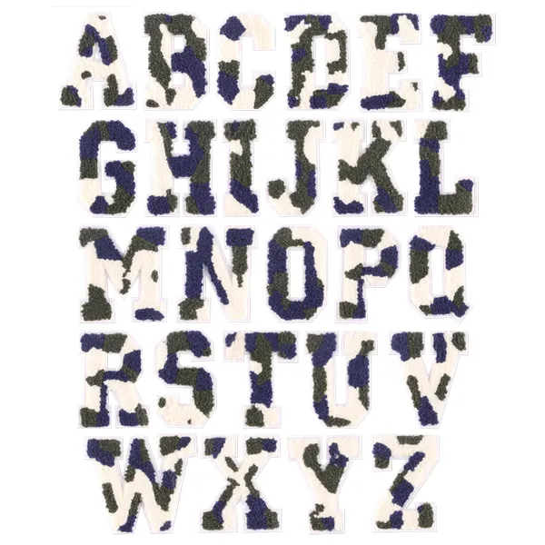 Chenille Camo Letters Patches 2
