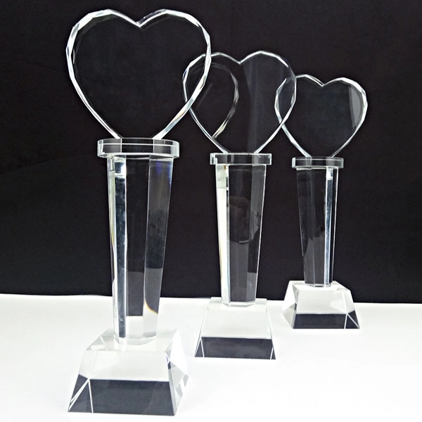 Optical Crystal Heart Shaped Tower Award 6