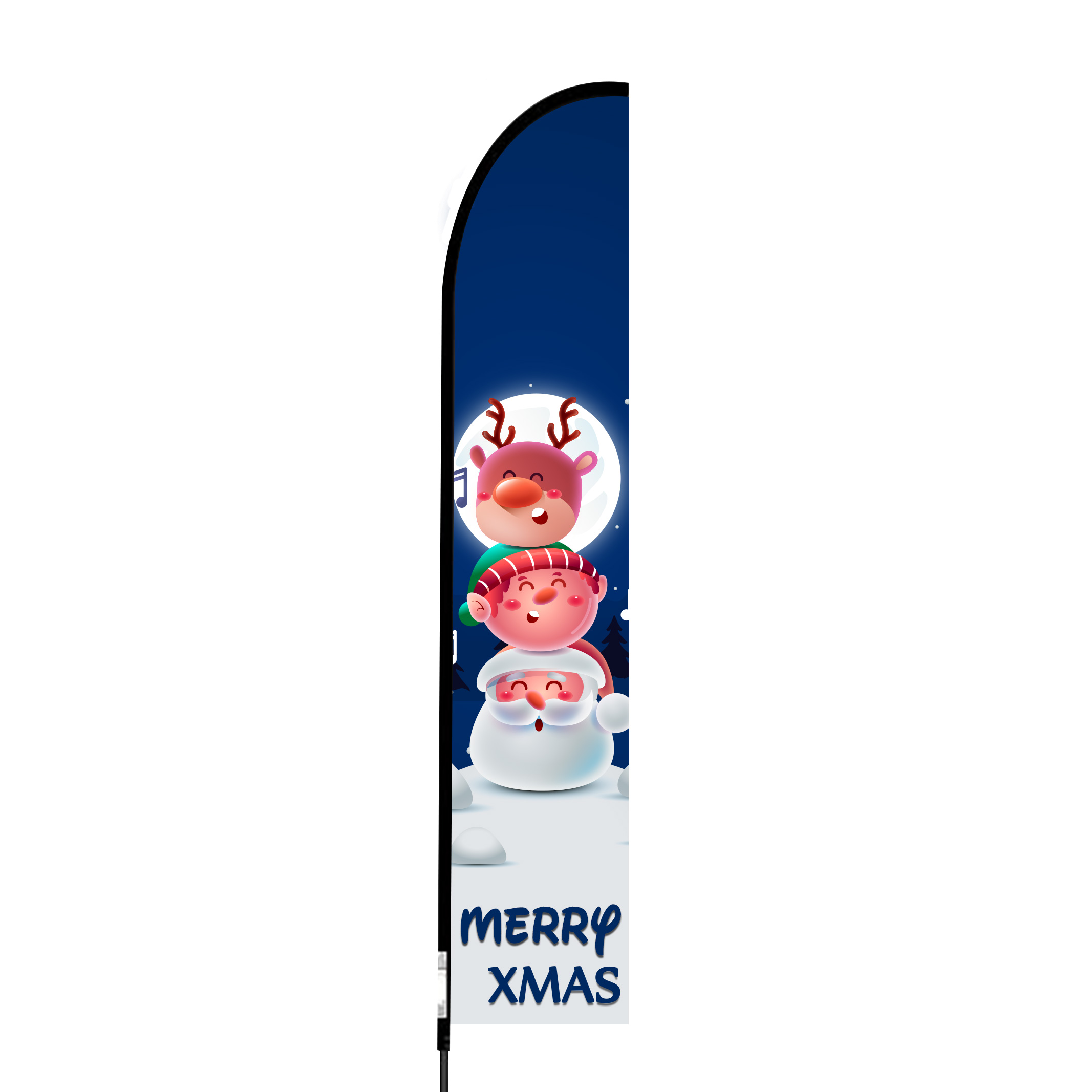 Merry Xmas Flag Kit 15' Feet Feather Flag Sign Outdoor Banner 1