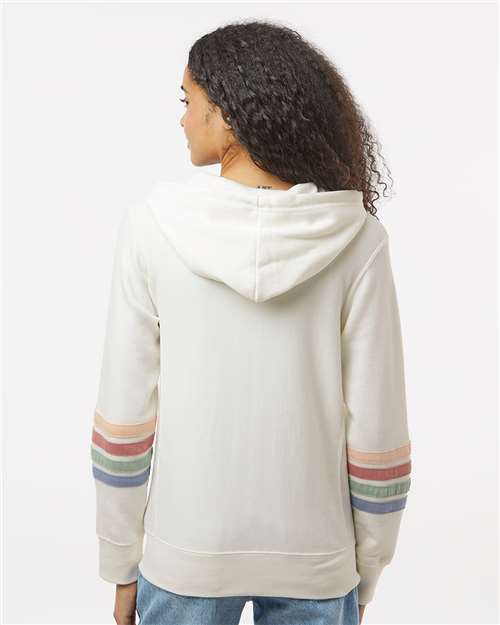 Women's Striped Sleeves Full-Zip Hooded Sweatshirt - W22732 6