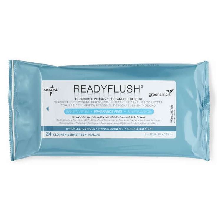 ReadyFlush Flushable Personal Cleansing Cloths - 8" x 12" 24 per Pack 2