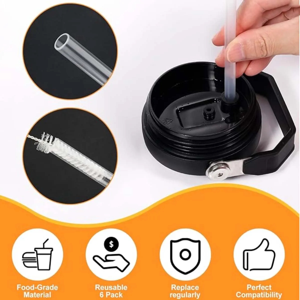 Protable Stainless Steel Insulated Tumbler with Straw 5