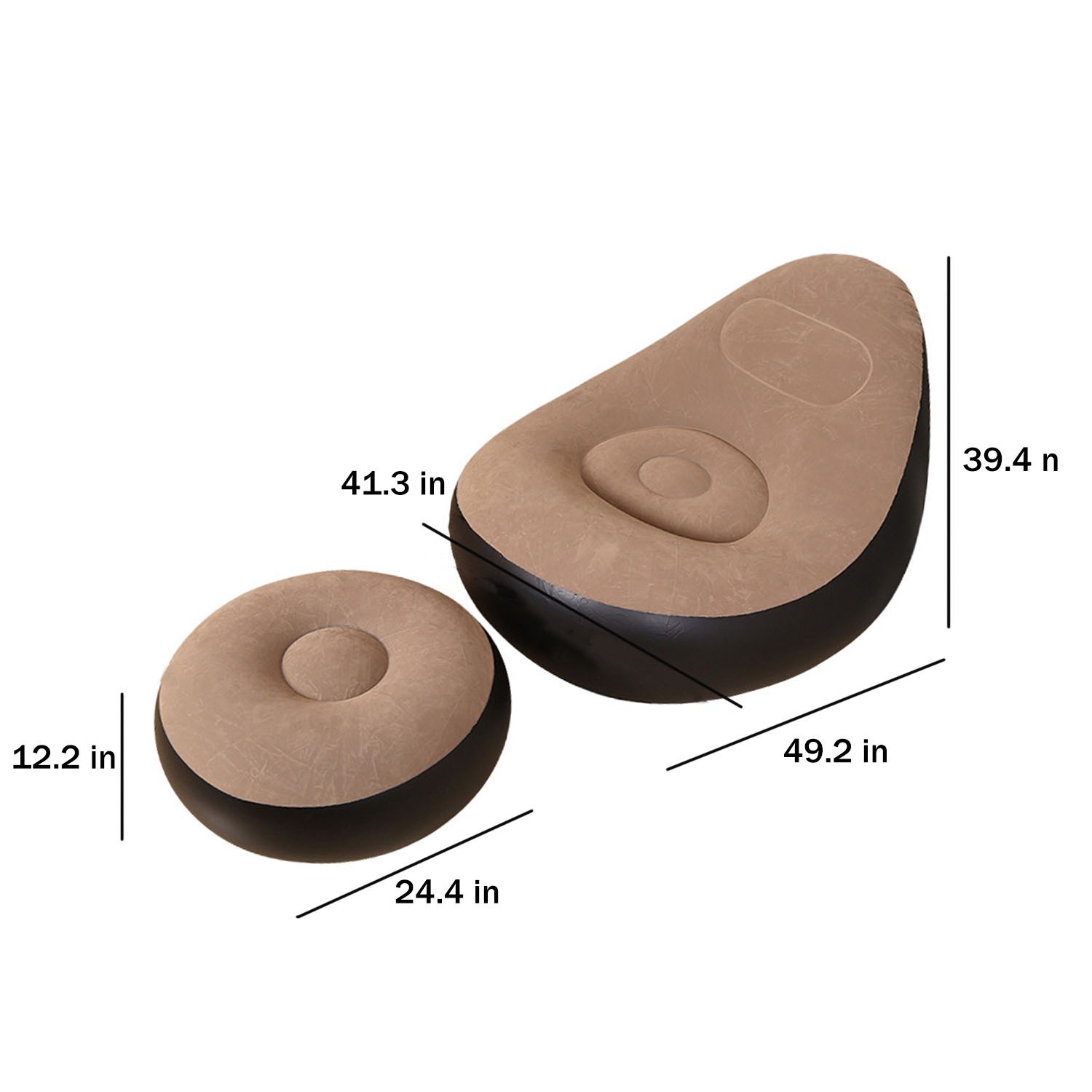 Foldable Inflatable Flocked PVC Sofa 10