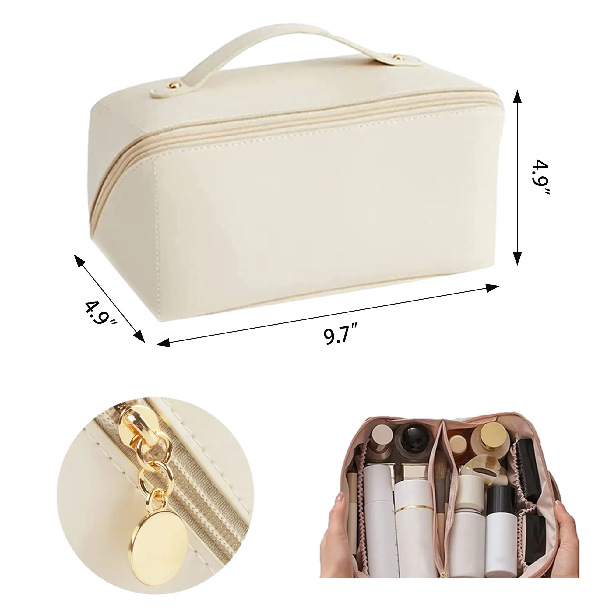 PU Stain Resistant Makeup Storage Pillow Bag MOQ 100PCS 3