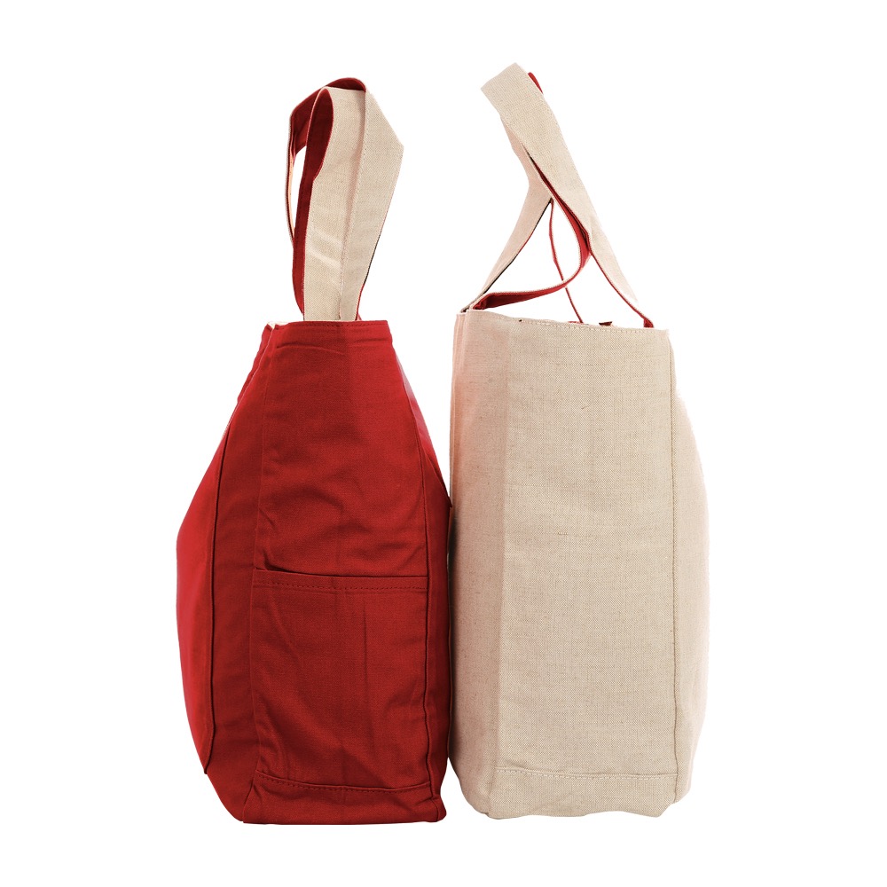 10 Oz. Cotton Reversible Jute Protean Tote Bag (Reversible) 2