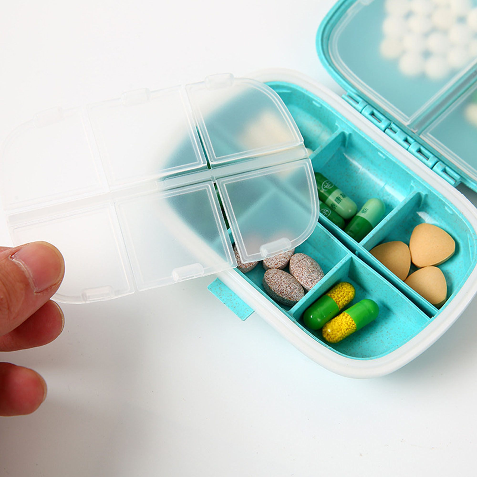 8-Compartment Portable Pill Organizer, Sealed & Moisture-Proof 4