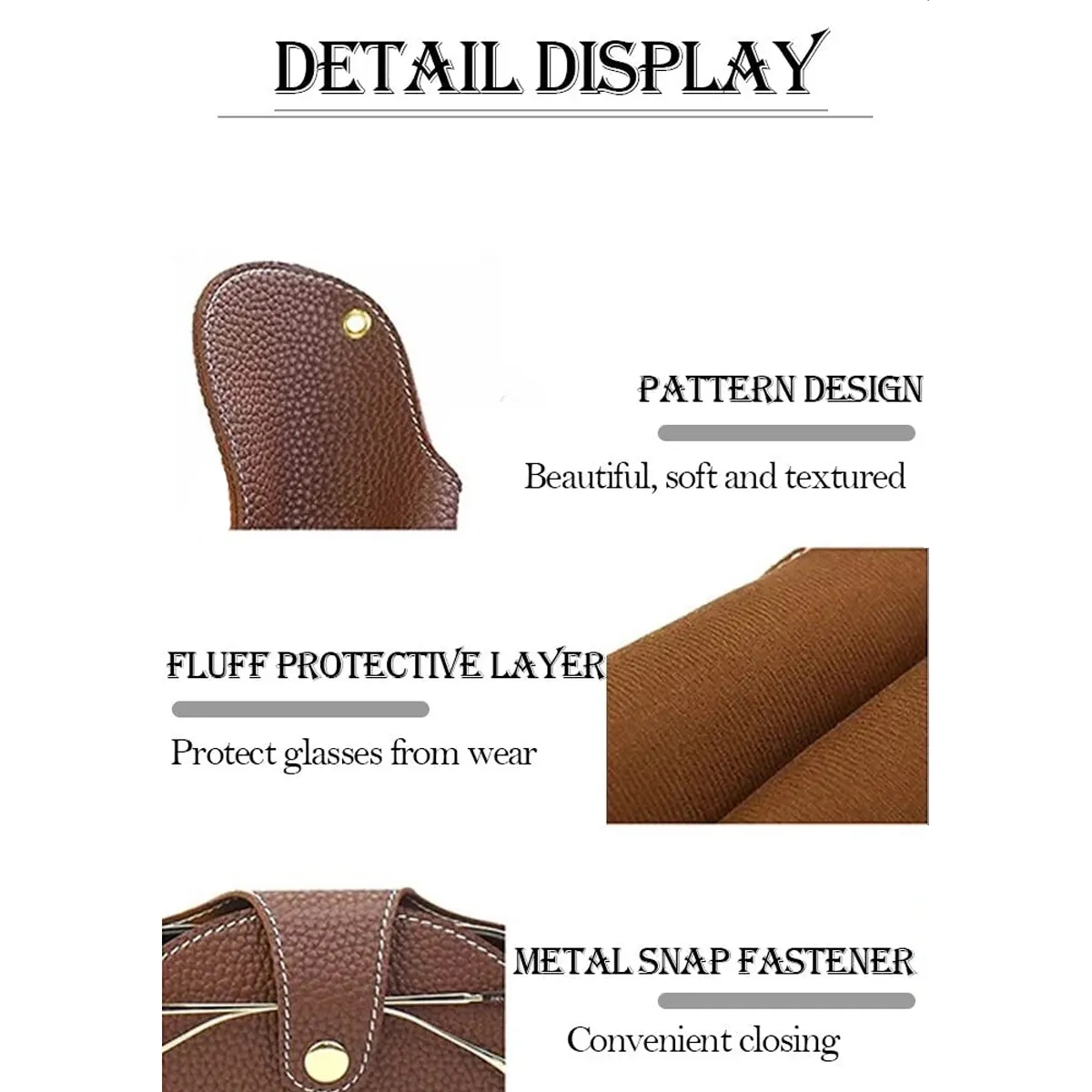 Outdoor Portable Leather Sunglasses Storage Bag With String 2
