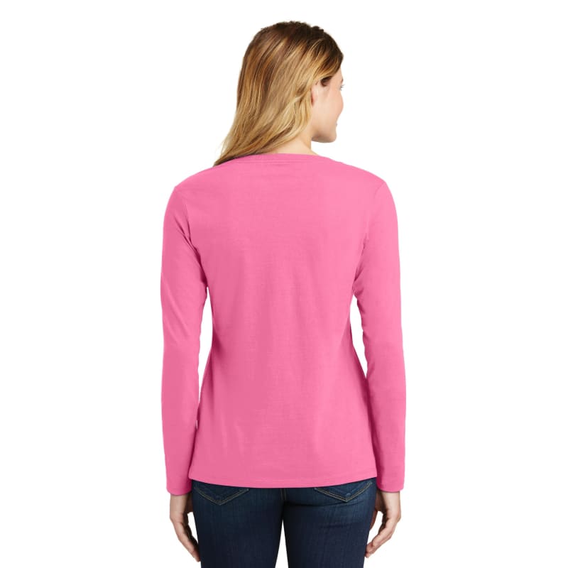 Port & Company Women's Long Sleeve Fan Favorite V-Neck Tee. 49