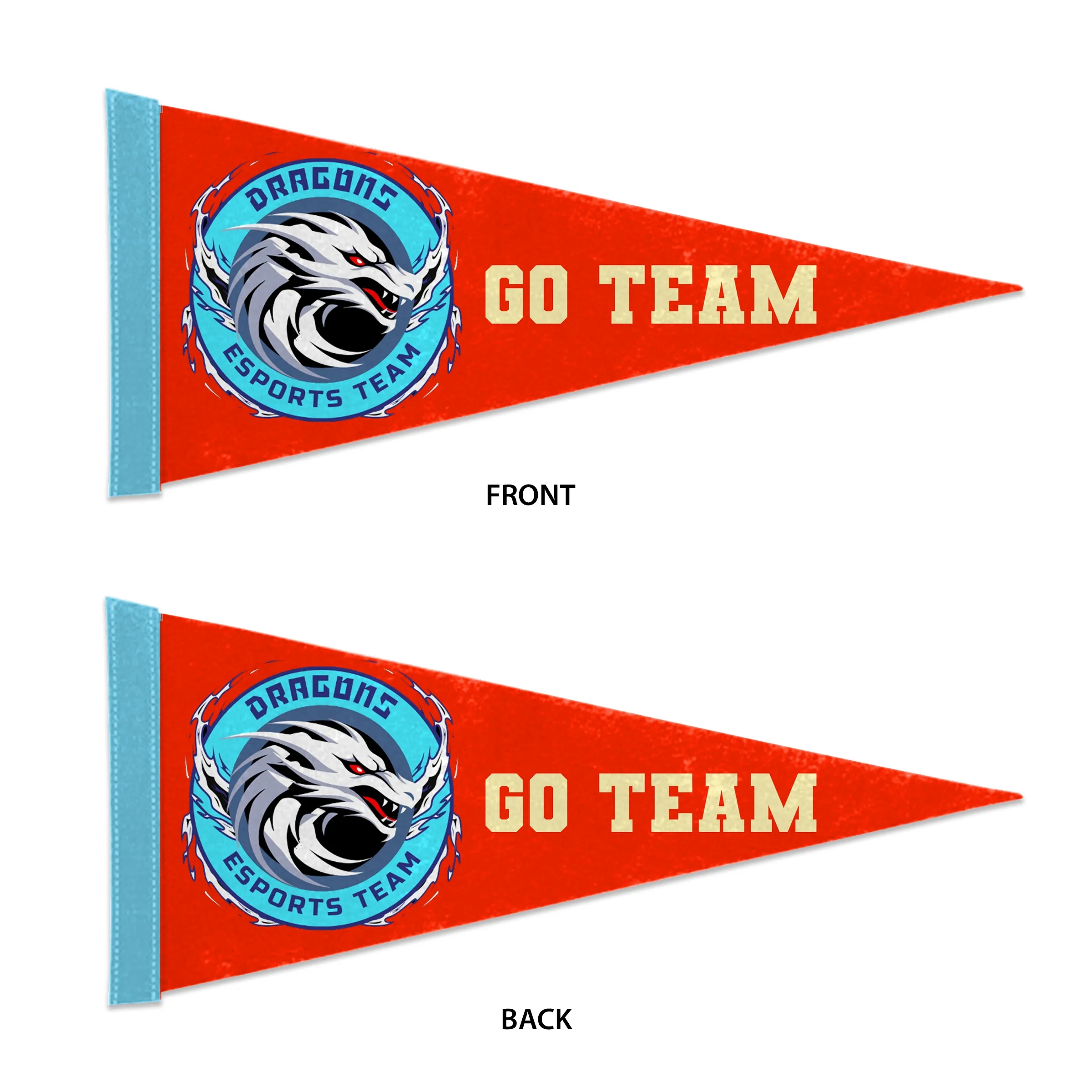 12"x30" Custom Full Color Printed Felt Pennant - 2ply 2-Side 5