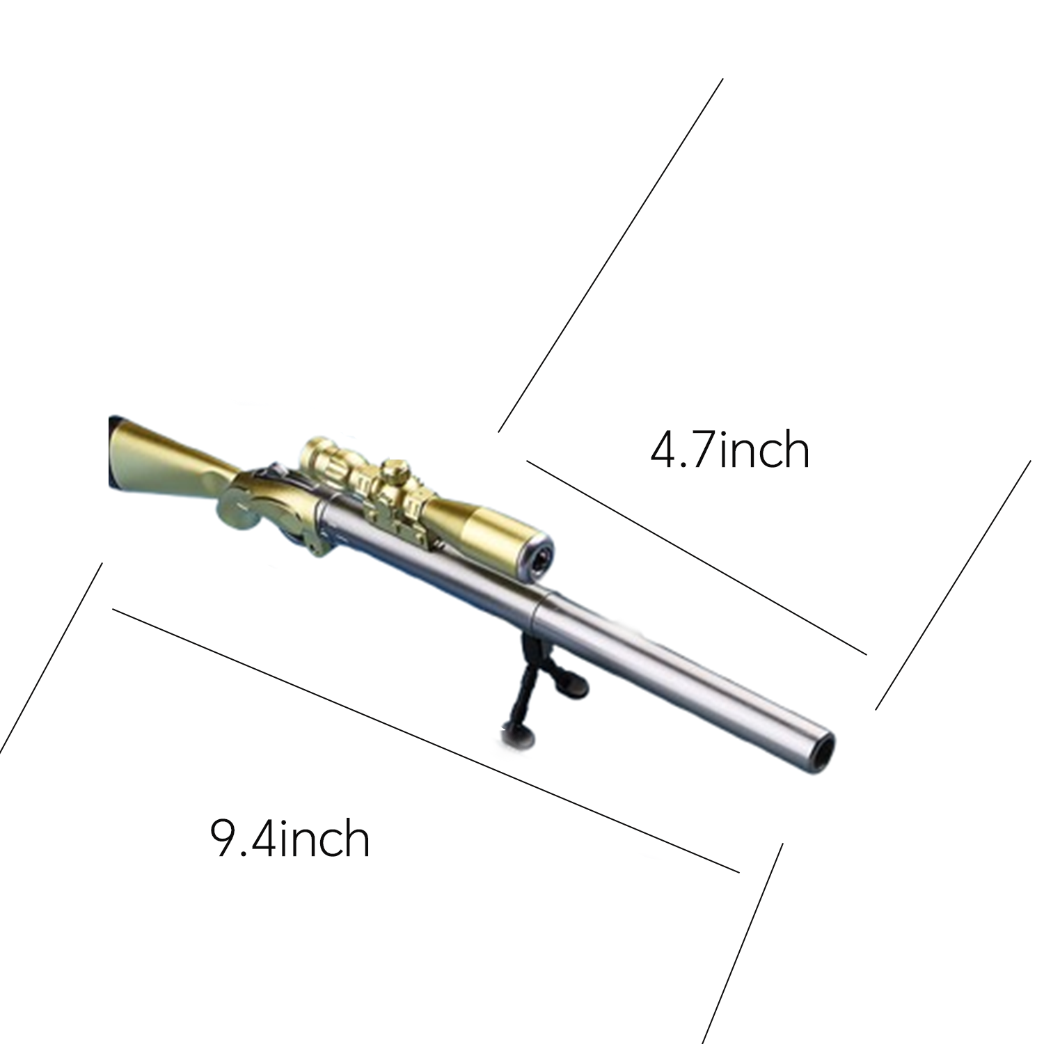 Sniper Rifle Black Gel Ink LED Light Pen 8