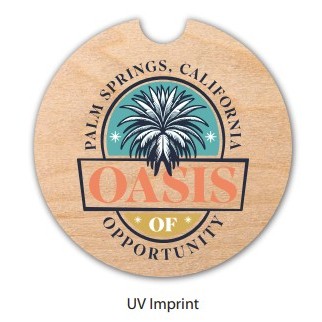 USA Made RusticRest UV Full Color Wood Car Coaster with Felt Back