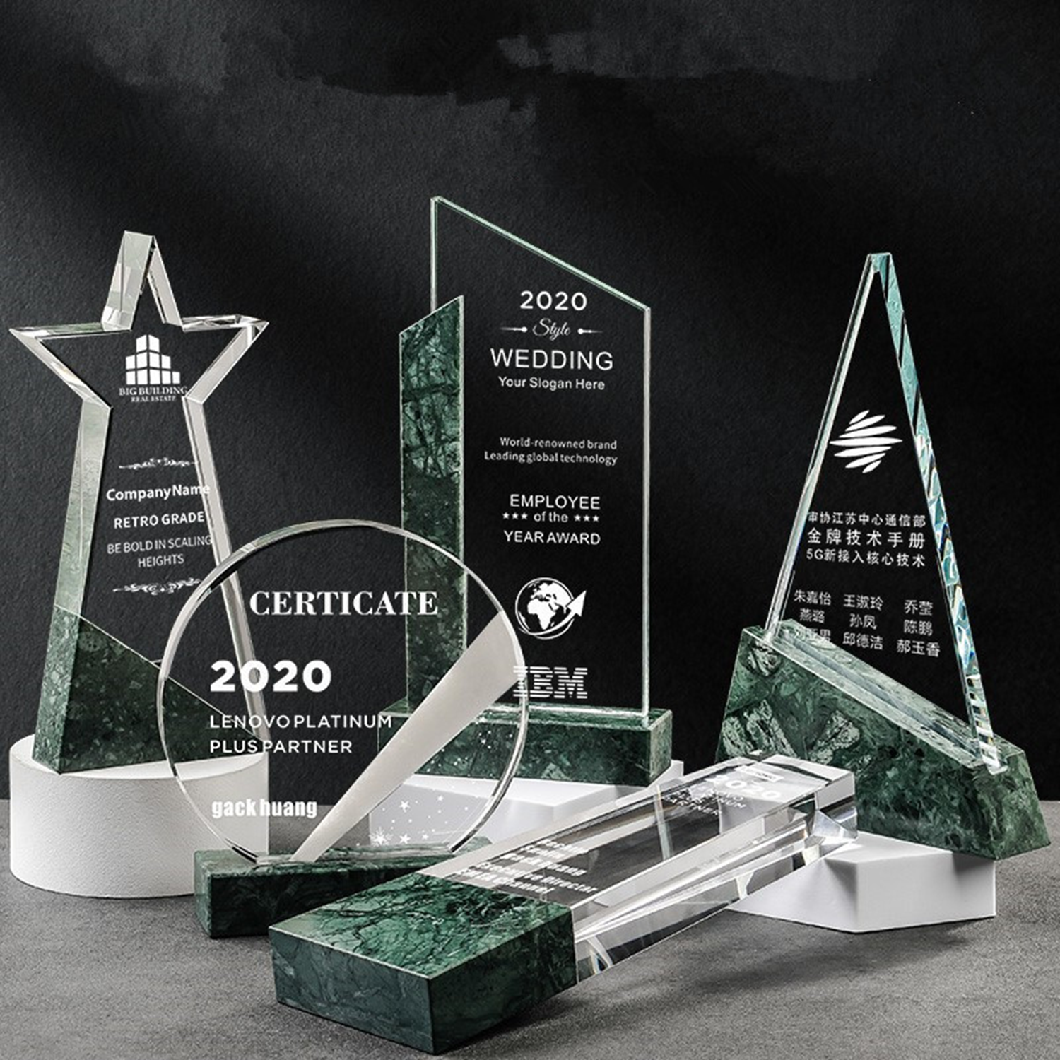 Customized Marble Crystal Trophy 3