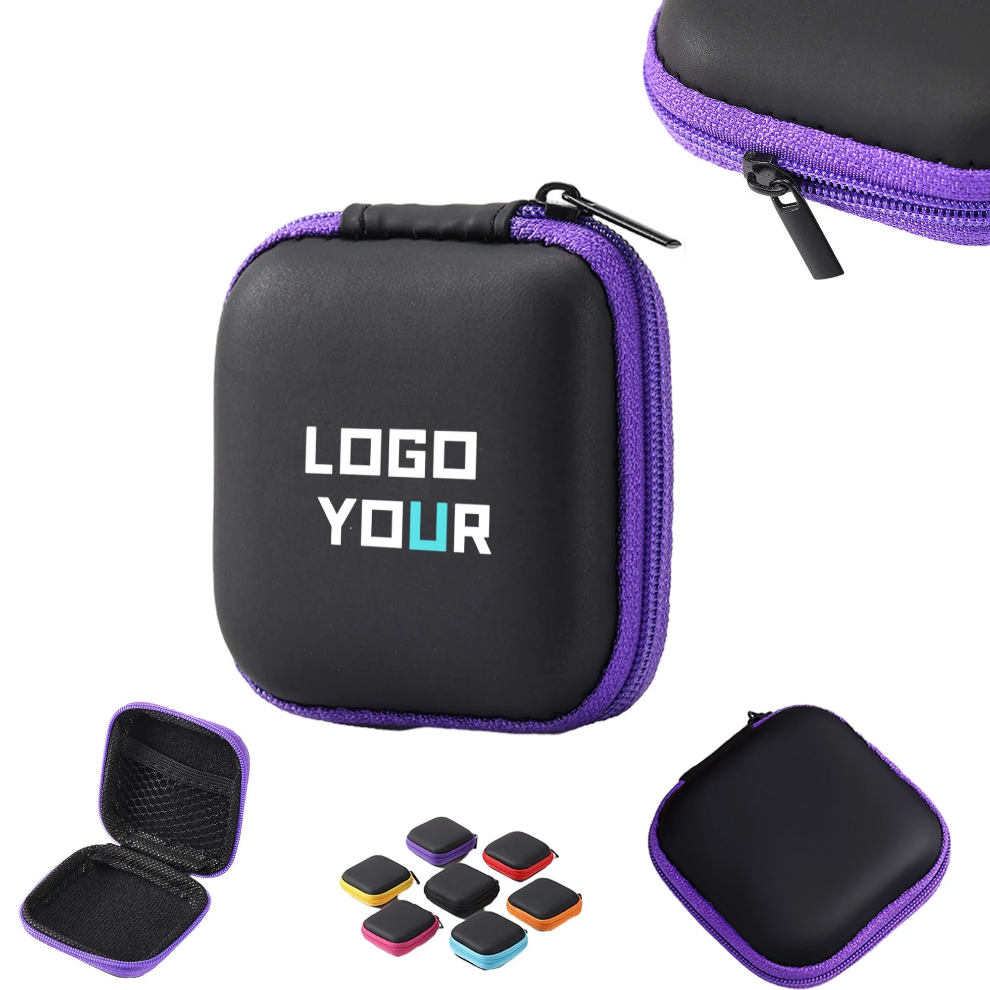 Portable Square Headphone/Data Cable Storage Box 5