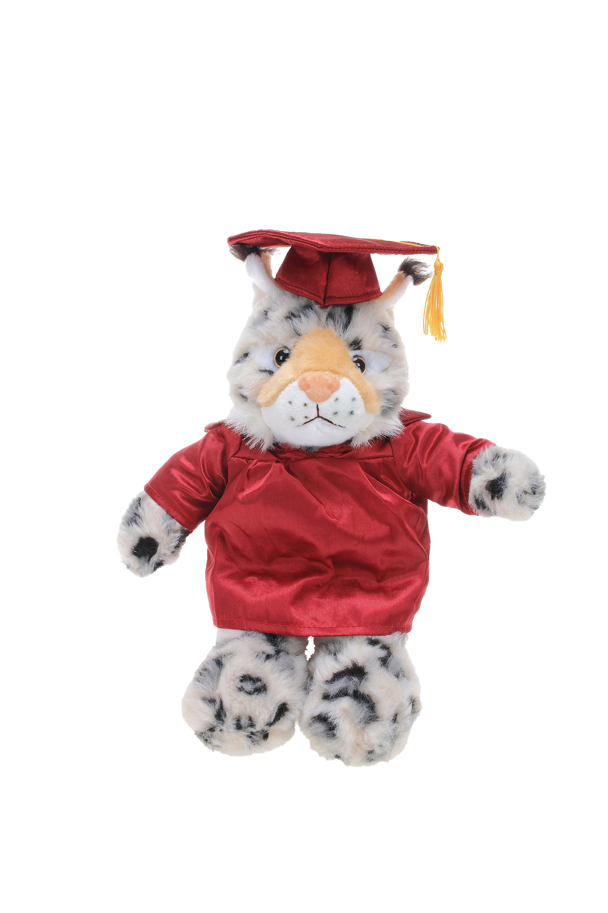 Soft Plush Wild Cat (Lynx) in Graduation Cap & Gown 2