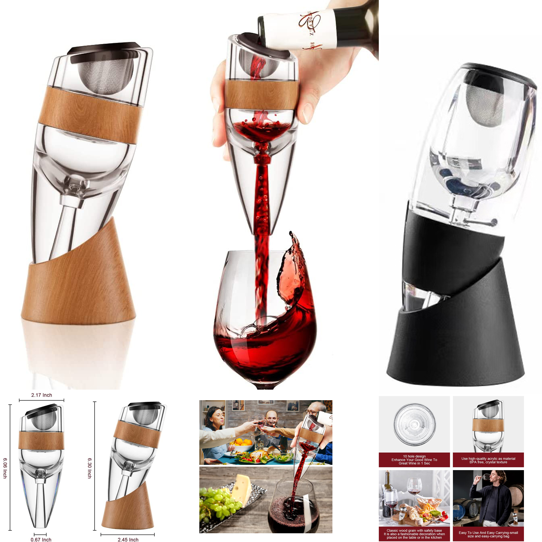 Wine Aerator Decanter Pourer Set