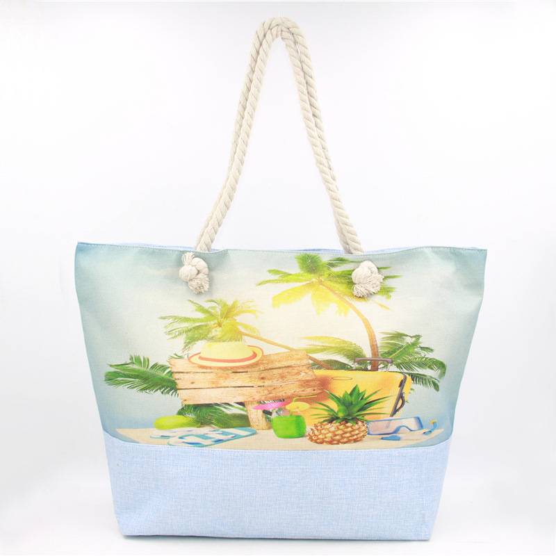 The PU Simple Single-Shoulder Canvas Beach Bag 4