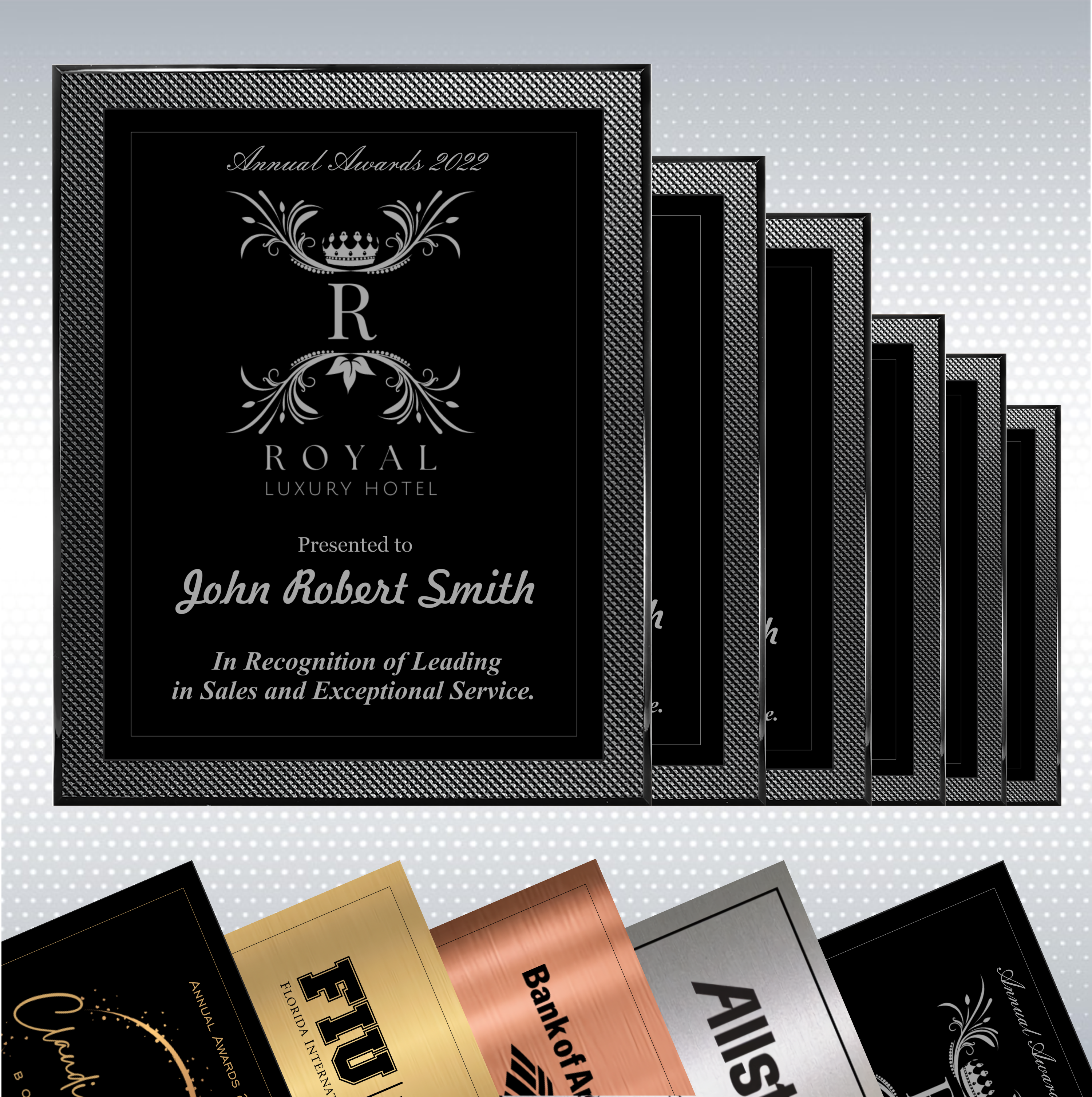 Piano Carbon Fiber Finish Plaque w/Choice of Single Plate 10