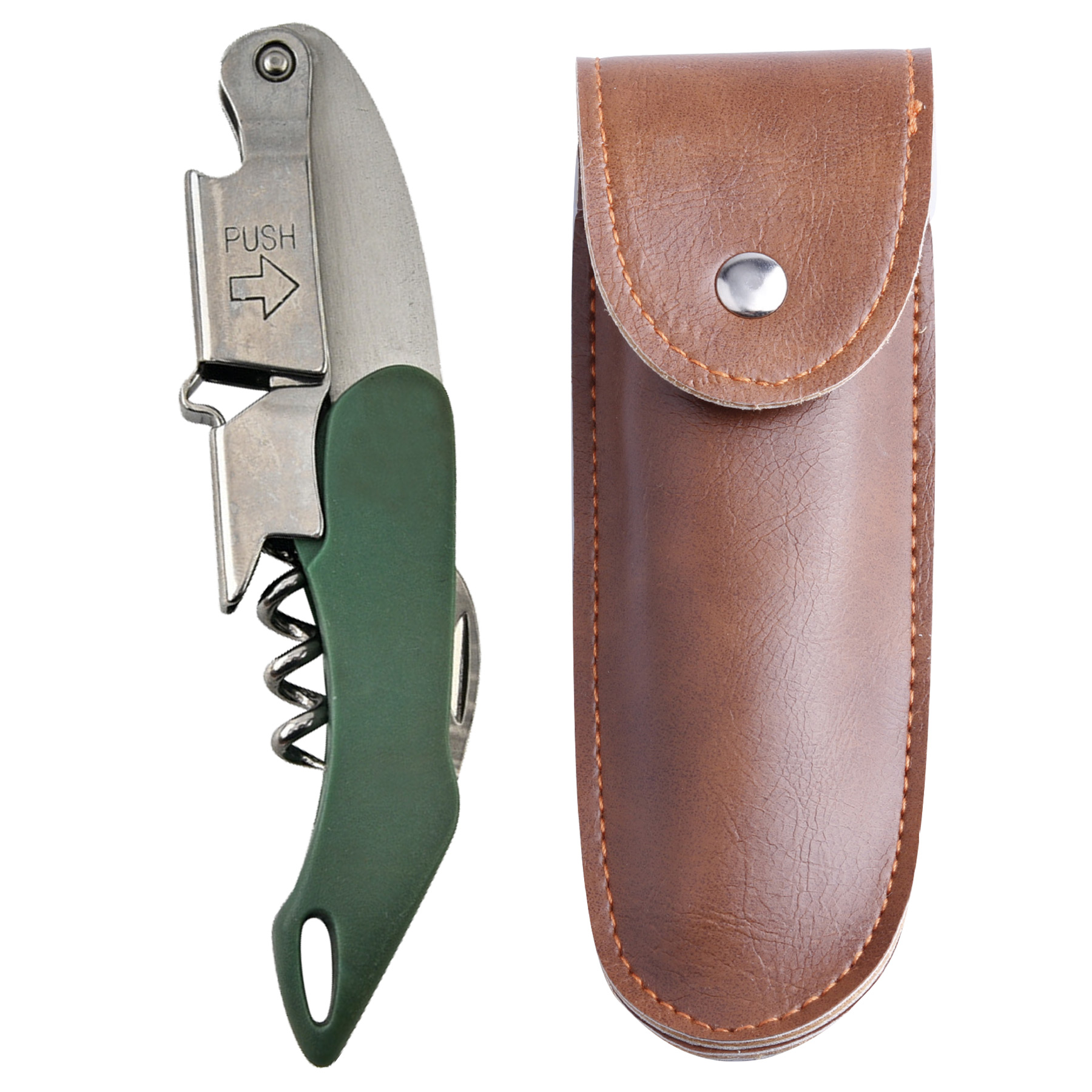 Wine Bottle Opener& Corkscrew Tool With Leather Case 17