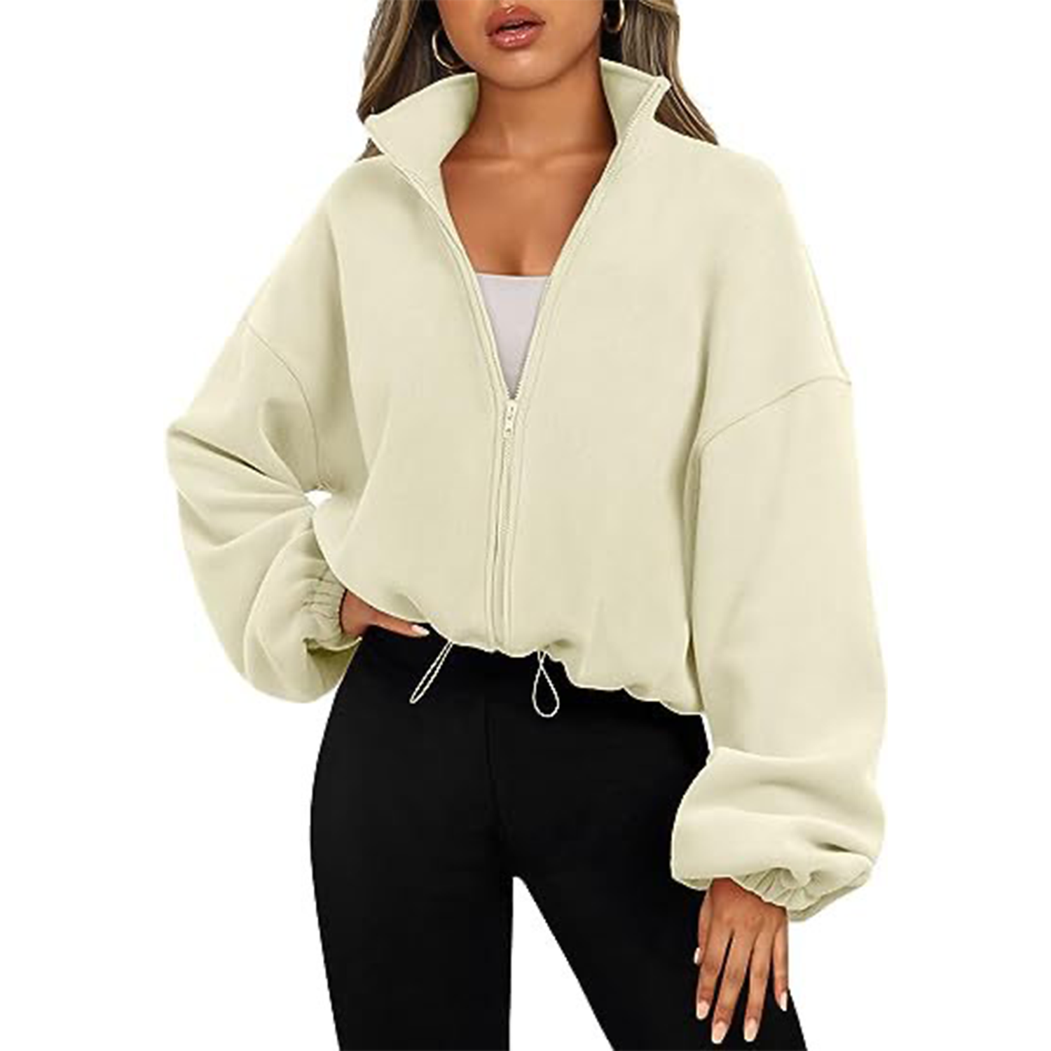 Zip Up Hoodies Oversized Long Sleeve Sweatshirts 1