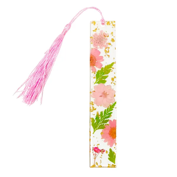 Pressed Flower Resin Bookmark with Tassel 17