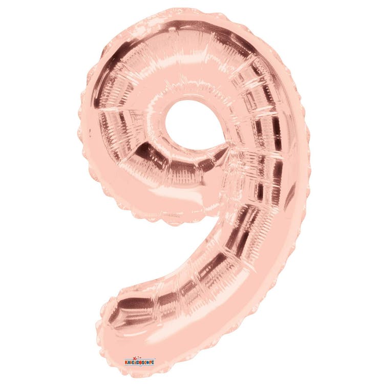 Mylar Number 9 Balloon - Rose Gold 34" 2