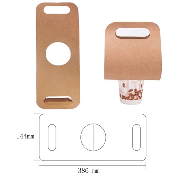 Kraft Paper Cup Holder With Handle 3