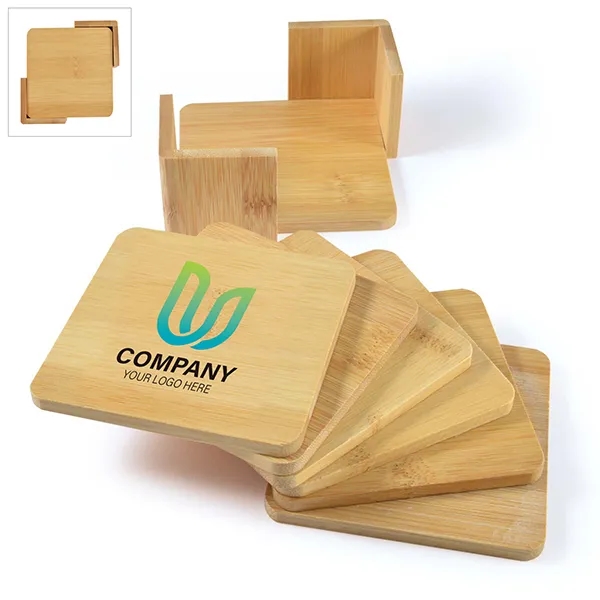 6-Piece Bamboo Coaster Set 3