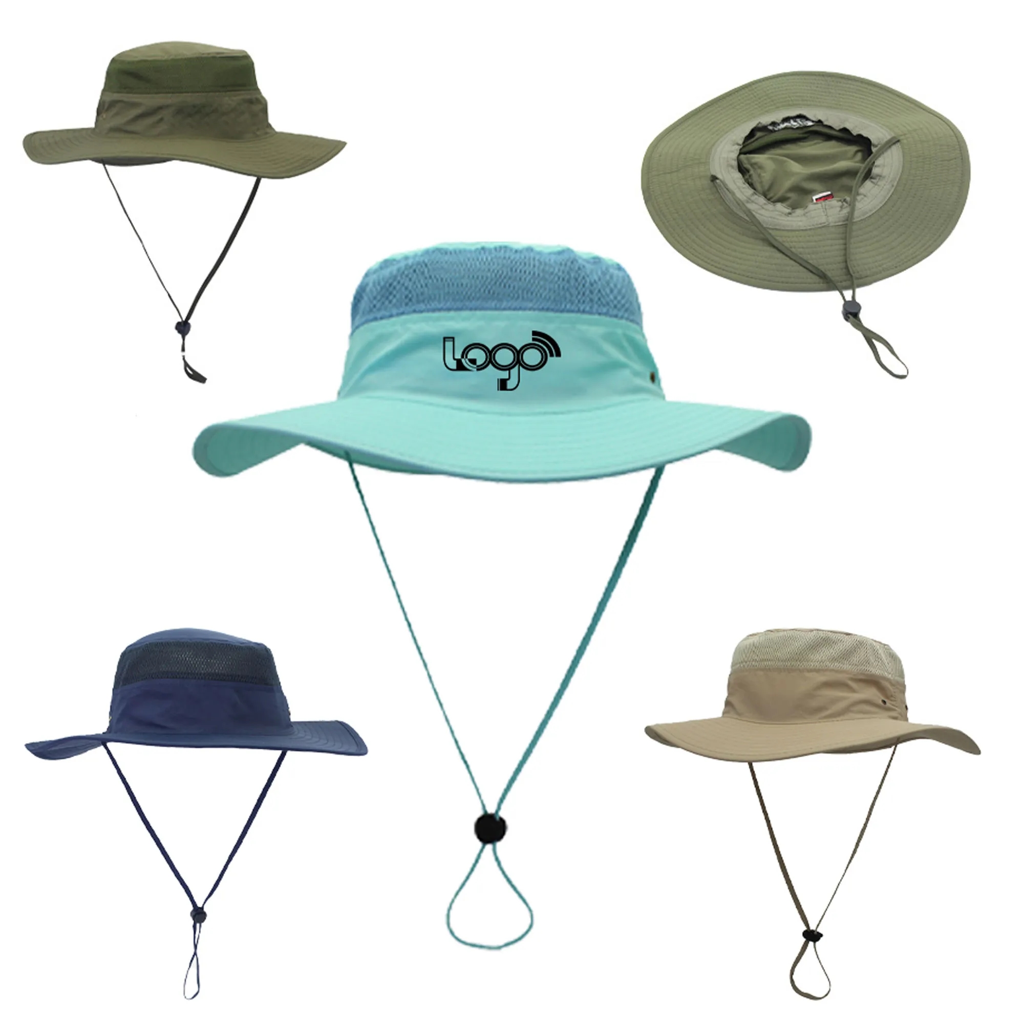 UV Protection Bucket Beach Mesh Sun Hat MOQ 50PCS 2