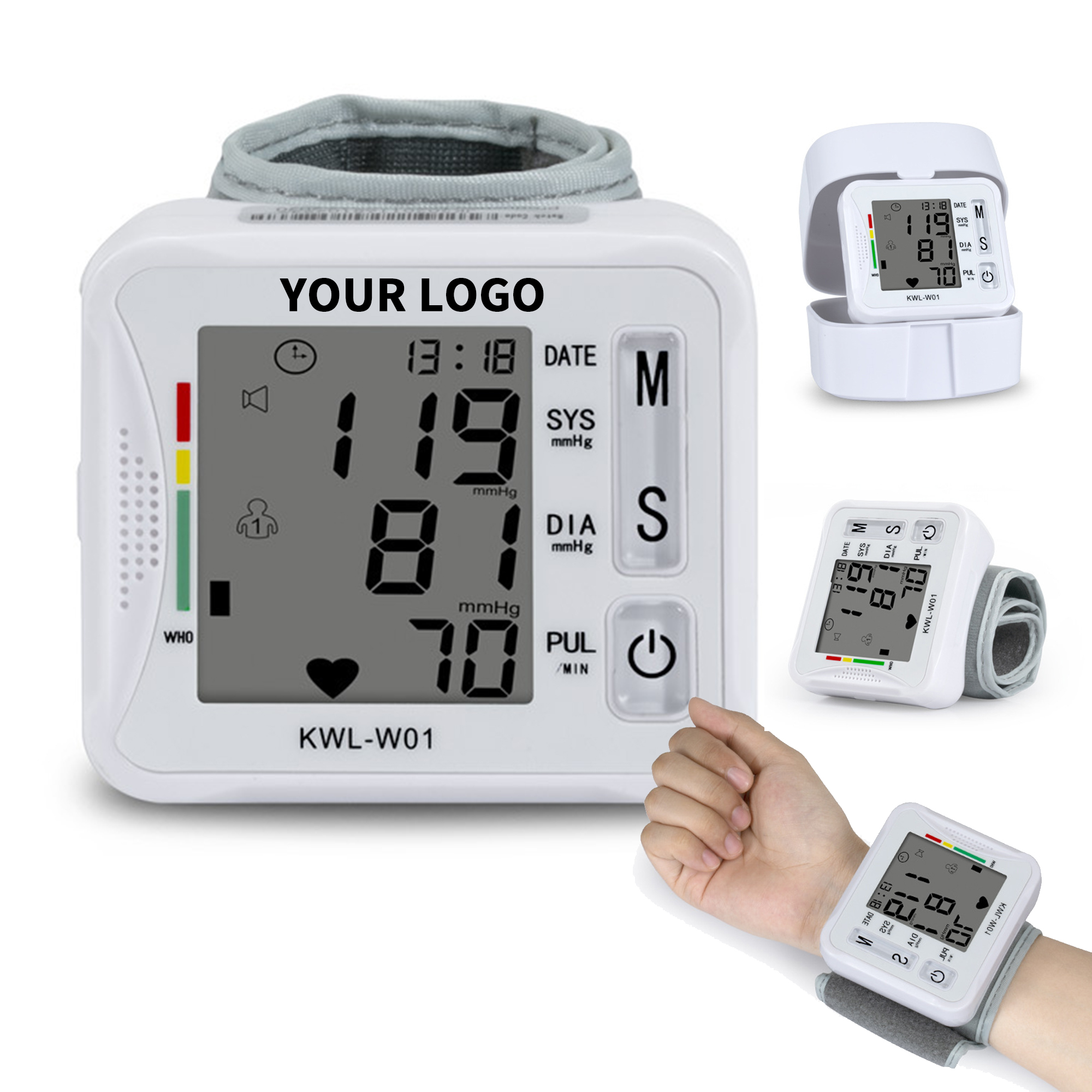 Wrist Digital Blood Pressure Monitor With Dual User Memory 4.7" x 3.5" x 3.8" 1