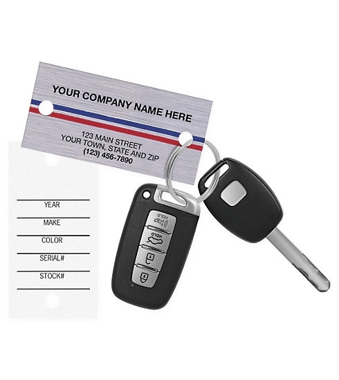 Auto Key Tags - Brushed Chrome 1