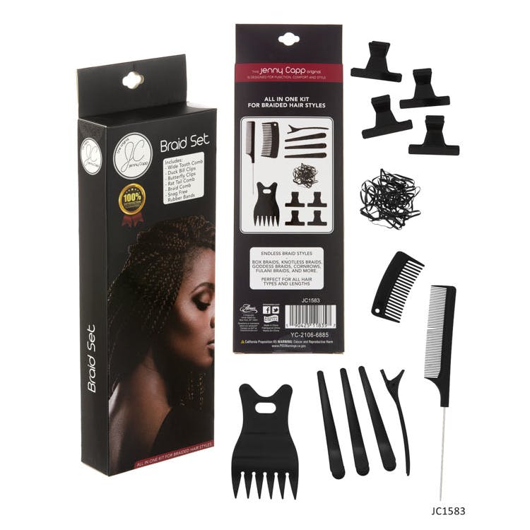 Hair Braiding Kits - Assorted Combs Clips Bands 2
