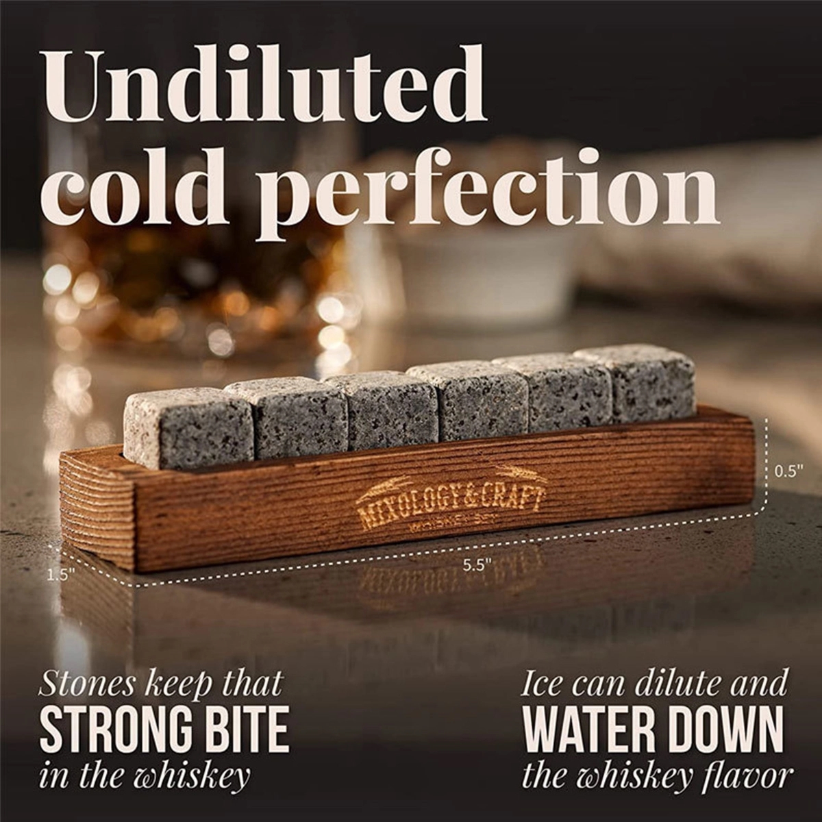 Custom Wooden Box Granite Ice Cubes Stones 4