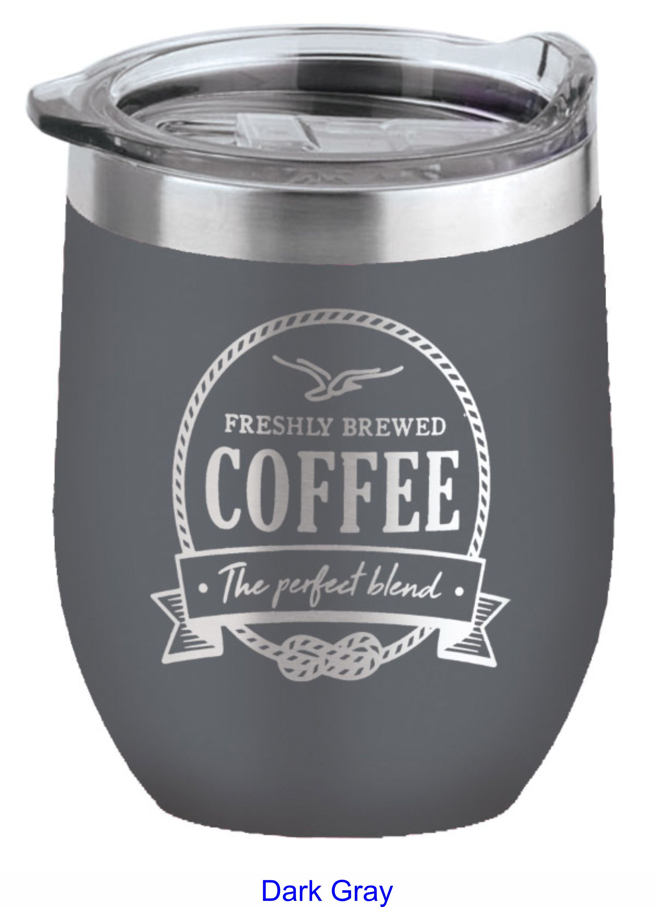 16 Oz. Tahoe Stemless Wine Glass w/Lid Stainless Steel 11