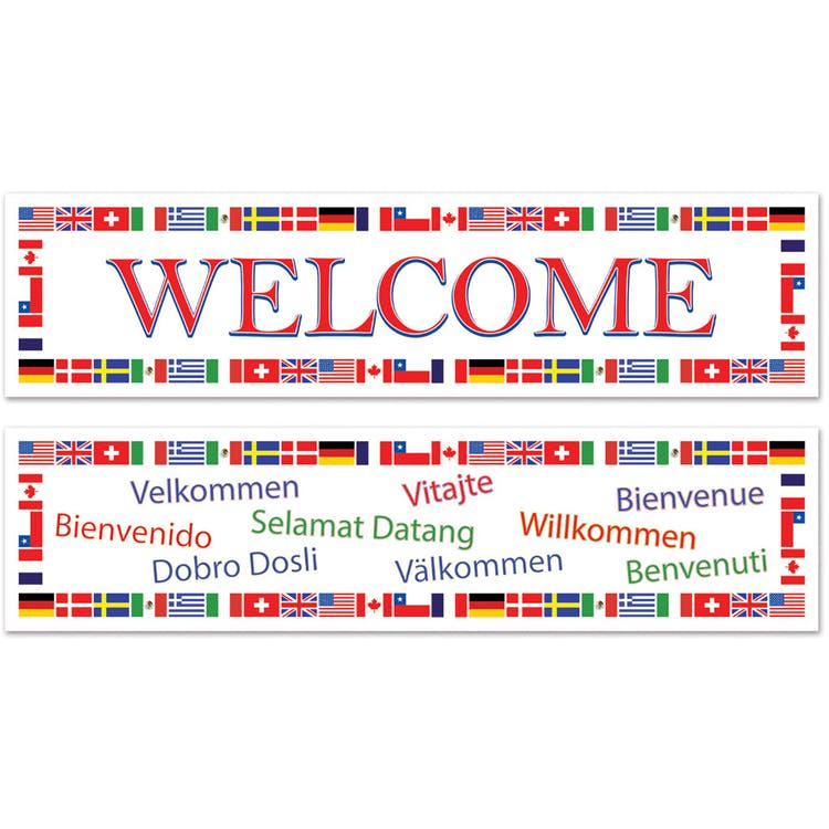 International Welcome Banners - 15" x 5' 2