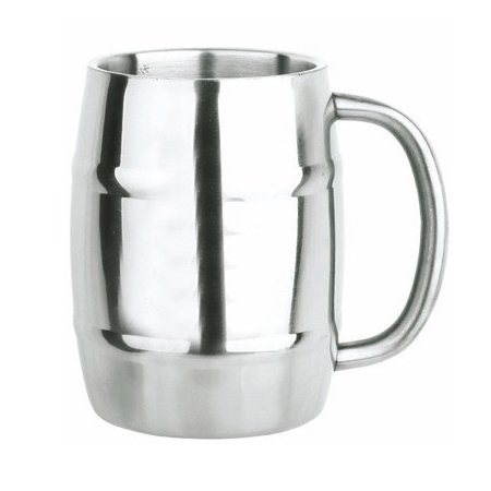 14oz Double Wall Stainless Steel Barrel Beer Mug 2